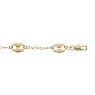 Bracelet en plaqué or chaîne avec grain de café 18cm réglable