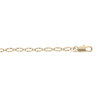 Bracelet en plaqué or maillons ovales ajourés diamantés 16+3cm