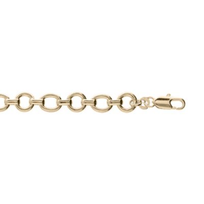 Bracelet en plaqué or mailles rondes 16+3cm