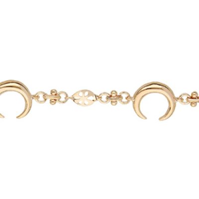 Bracelet en plaqué or avec croissant de lune 17+3cm