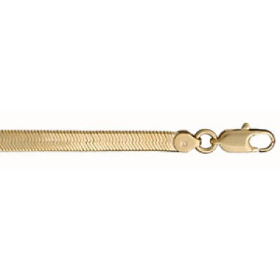 Bracelet en plaqué or chaîne maille miroir largeur 4mm et longueur 18cm