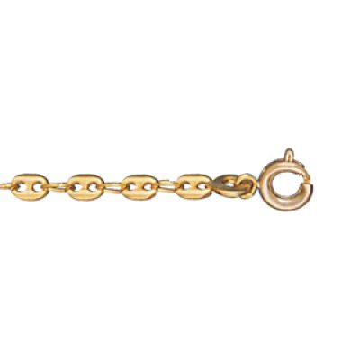Bracelet en plaqué or chaîne maille grains de café largeur 3mm et longueur 18cm