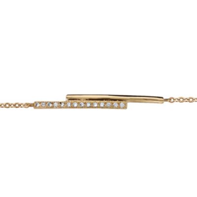 Bracelet en plaqué or chaîne avec 2 bâtons superposés