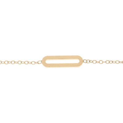 Bracelet en plaqué or chaîne avec maillon massif rectangulaire 16+3cm