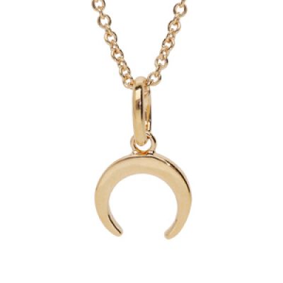 Collier en plaqué or avec pendentif croissant de lune 40+4cm