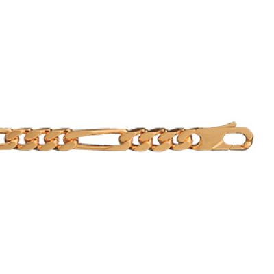 Bracelet en plaqué or chaîne maille figaro 1+3 largeur 5mm et longueur 21cm