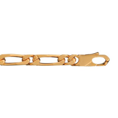 Bracelet en plaqué or chaîne maille figaro 1+1 largeur 6mm et longueur 21cm
