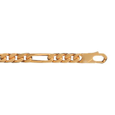 Bracelet en plaqué or chaîne maille figaro 1+3 largeur 6mm et longueur 21cm