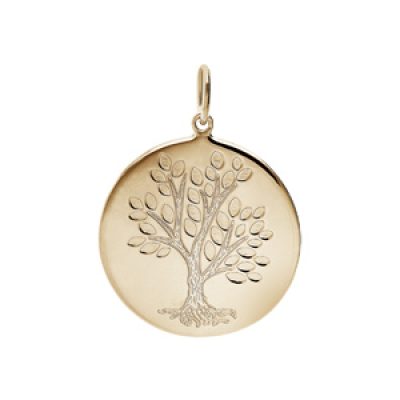 Pendentif en plaqué or médaille avec motif arbre de vie 20mm