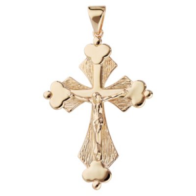 Pendentif en plaqué or grosse croix stylisée