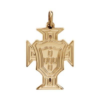Pendentif croix du Portugal en plaqué or petit modèle