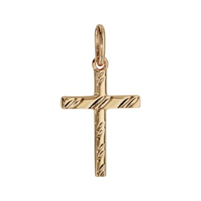 Pendentif croix en plaqué or diamantée