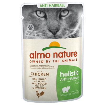 Almo Nature Holistic Anti Hairball  - lot % : poulet 24 x 70 g