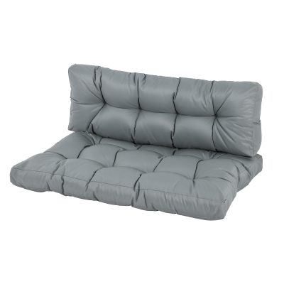 Outsunny Canapé en palettes avec coussin d’assise et de dossier intérieur extérieur 120 x 80 x 12 cm gris foncé