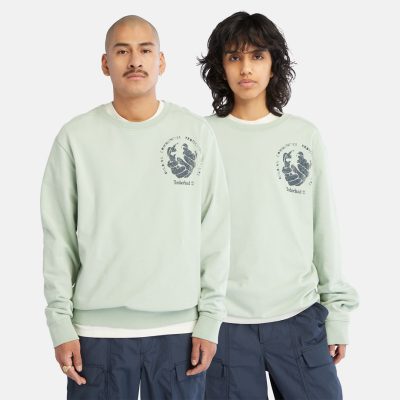 Timberland Sweat-shirt À Motif Unisexe En Vert Vert Clair