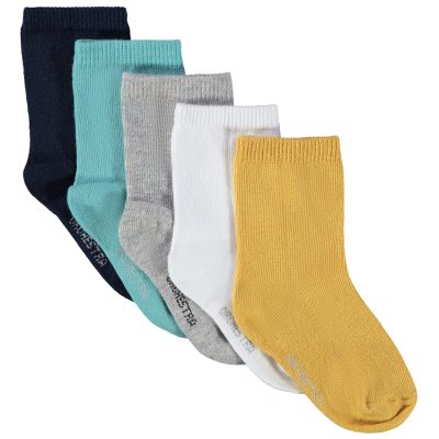 Lot de 5 paires de chaussettes unies pour bébé garçon - Multicolore