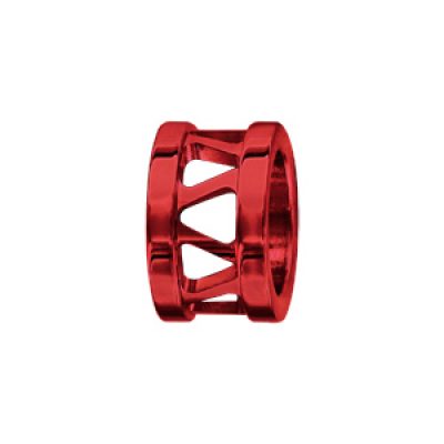 Charms Thabora grand modèle pour homme en acier et aluminium anodisé rouge brillant anneau ajouré