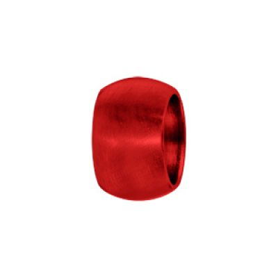 Charms Thabora grand modèle pour homme en acier et aluminium anodisé rouge mat anneau bombé lisse