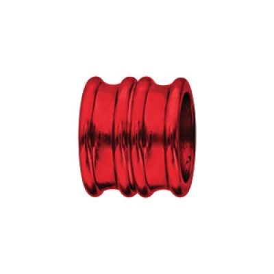 Charms Thabora grand modèle pour homme en acier et aluminium anodisé rouge brillant forme double anneaux