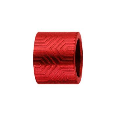Charms Thabora grand modèle pour homme en acier et aluminium anodisé rouge brillant forme tube motif aztèque