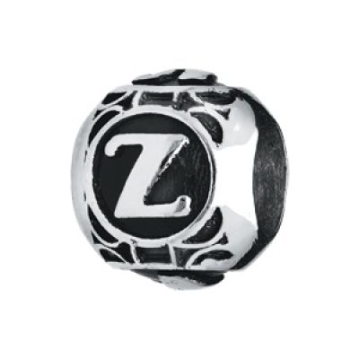 Charms Thabora grand modèle pour homme en acier boule lettre "Z" patiné noire