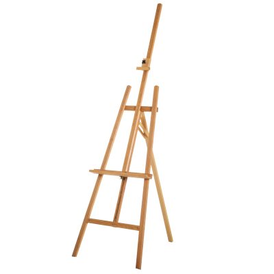 HOMCOM Chevalet d'artiste Chevalet de plancher en bois sur pieds inclinaison et hauteur réglable dim. 65L x 44l x 174-231H cm bois de hêtre clair