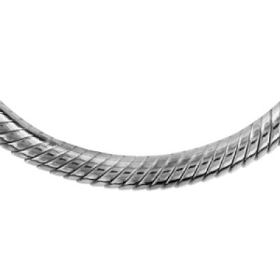 Collier en argent rhodié pour Charms chaîne tube ronde et fermoir mousqueton - longueur 43cm