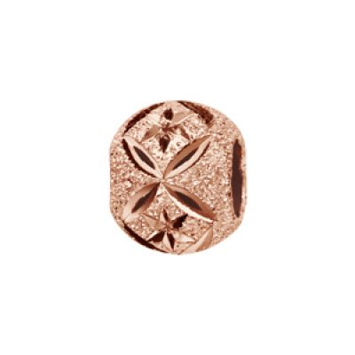 Charms Thabora en argent et dorure rose boule granitée et diamantée en rose des vents et croix