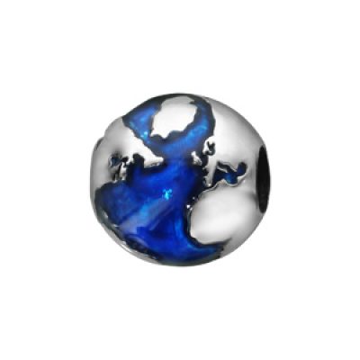 Charms Thabora en argent rhodié motif Terre bleue