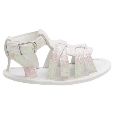 Sandales souples à paillettes iridescentes pour bébé fille - Blanc