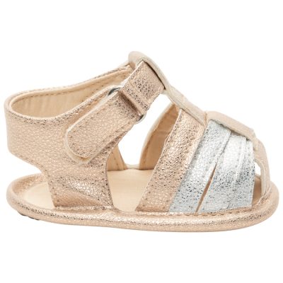 Sandales à brides brillantes texturées pour bébé fille - Jaune clair