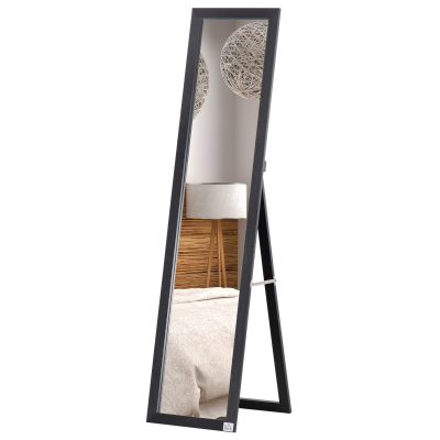 HOMCOM Miroir sur Pied et Mural rectangulaire miroir de sol Pleine Longueur Dressing Chambre salon dim. 37L x 48l x 152H cm Noir