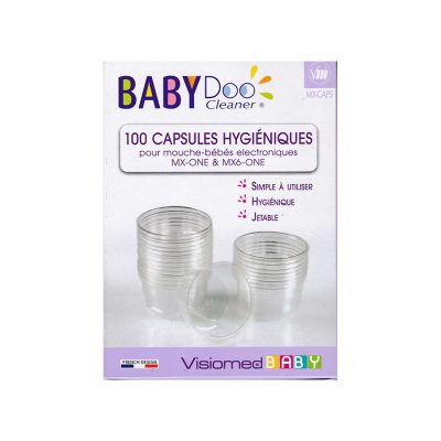 Lot de 100 capsules hygiéniques jetables pour mouche-bébé - Transparent