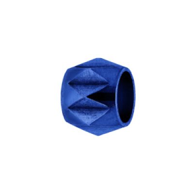 Charms Thabora médium en acier boule avec ciselage losange en PVD bleu