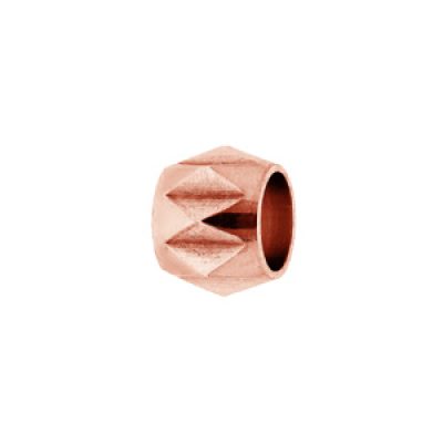 Charms Thabora médium en acier et PVD rose boule avec ciselage losange