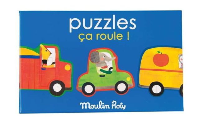 Ensemble de 4 puzzles ça roule ! (32 pièces) les Popipop Moulin Roty