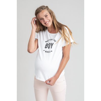 T-shirt de grossesse à message printé - Blanc