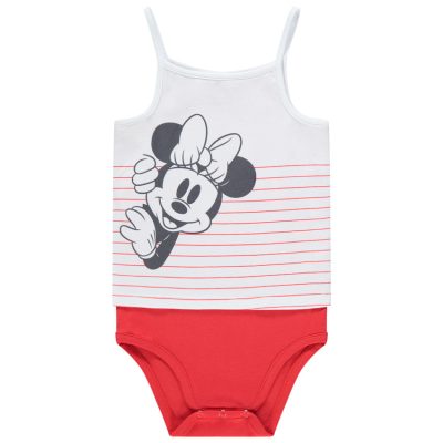 Body à fines bretelles print Minnie Disney pour bébé fille - Blanc