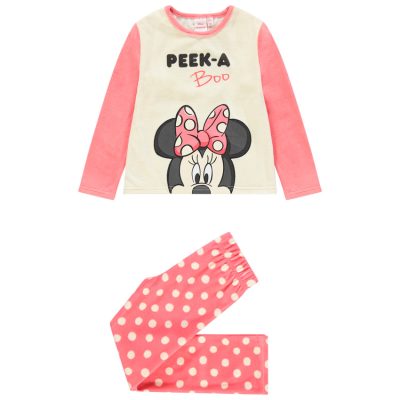 Pyjama en velours à pois et print Minnie Disney pour enfant fille - Rose moyen