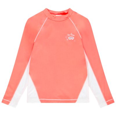 T-shirt technique de ski pour enfant fille - Orange moyen
