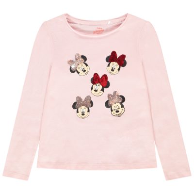T-shirt manches longues Minnie Disney pour fille - Rose
