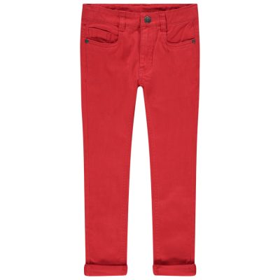 Pantalon coupe slim 5 poches pour enfant garçon - Rouge moyen