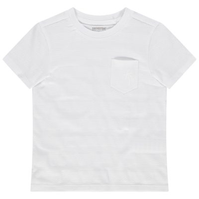 T-shirt manches courtes en coton à poche print palmier - Blanc