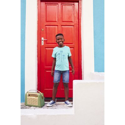 Bermuda en jean effet délavé pour garçon - Bleu clair