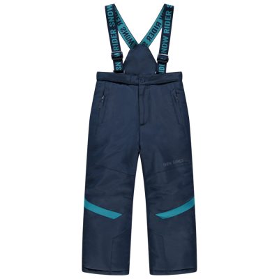 Pantalon de ski à poches zippées et bretelles amovibles - Bleu foncé