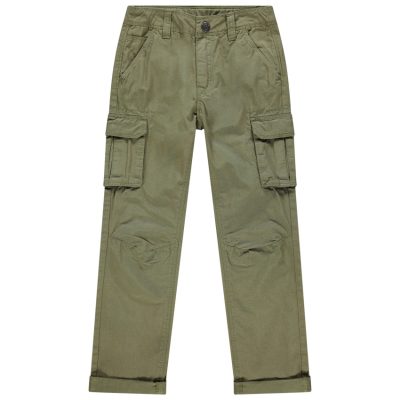 Pantalon cargo en toile à poches - Vert foncé