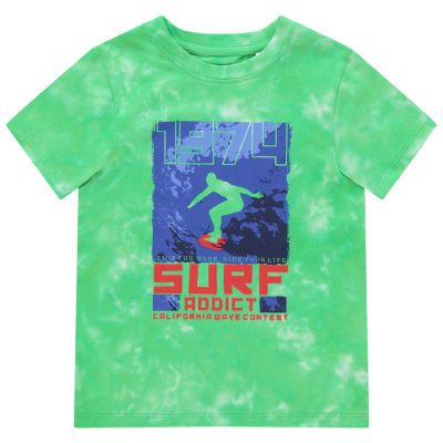 T-shirt manches courtes tie and dye esprit surf - Vert moyen