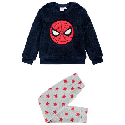Pyjama en sherpa et polaire Spider-man pour enfant garçon - Bleu foncé