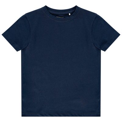T-shirt manches courtes uni en coton pour enfant garçon - Bleu foncé