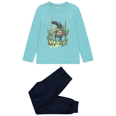 Pyjama en coton pour enfant garçon - Bleu moyen